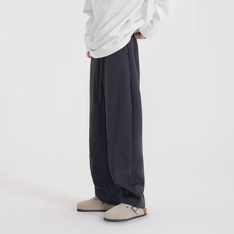 Spring and Autumn 2025 New High-grade Comfortable Thickened Heavy Skin-feeling Cotton Banana Loose Flat Pants Casual Pants