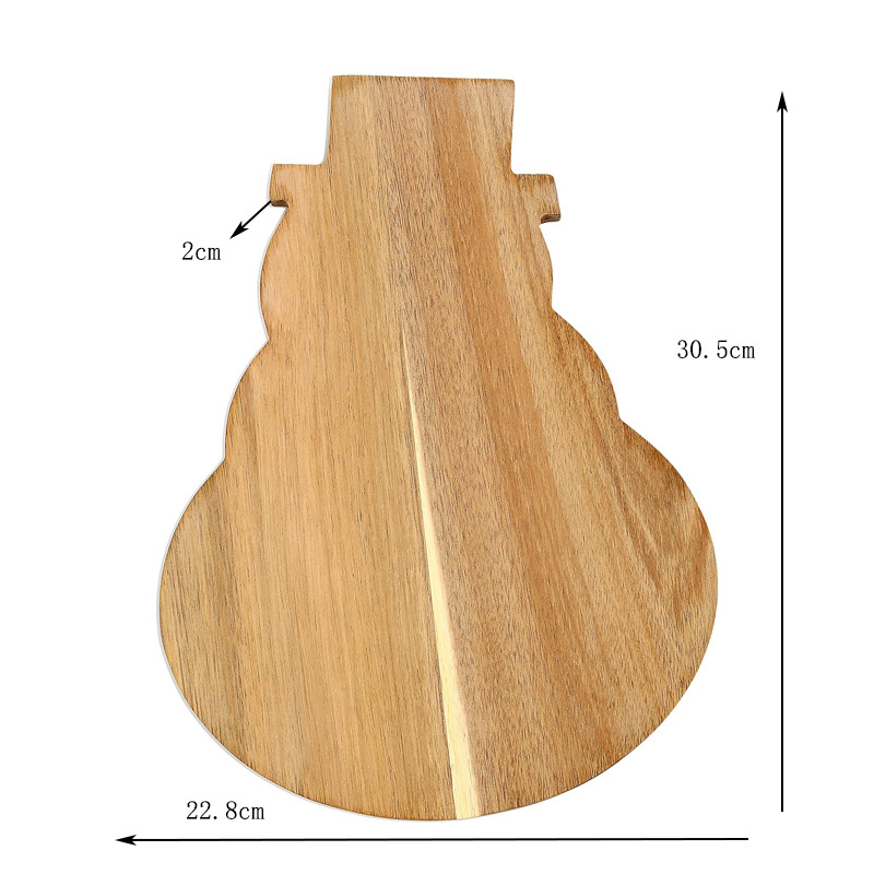 Serie de Navidad tabla de cortar de bambú fiesta en casa queso tabla de quesos Dibujos animados creativos de bambú con cuchillo y tenedor tabla de cortar