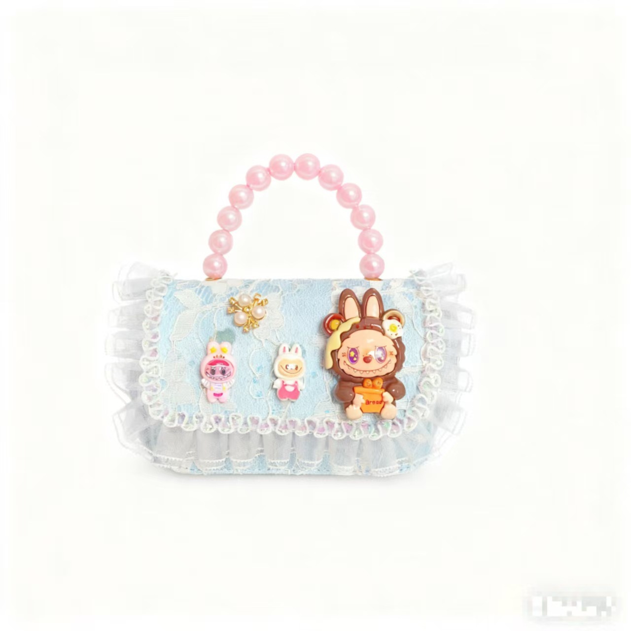 Bolso de perlas bolso de hombro bolso de cambio bolso de princesa bolso de tela de tela bolso de niños bolso de cadena bolso pequeño