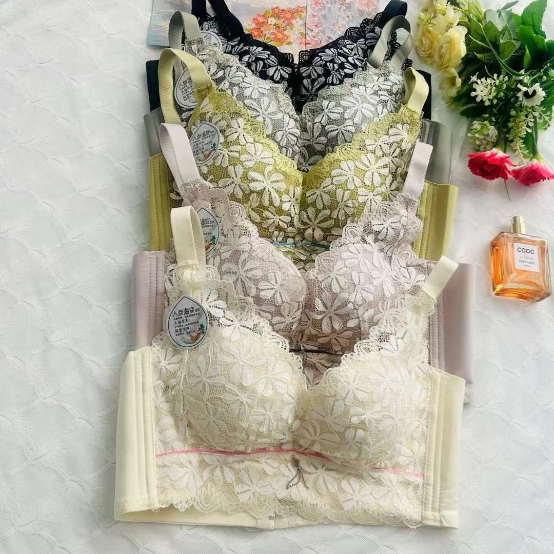 Bréster de alta calidad estilo de encaje jacquard transpirable ajustable confort lateral plegable ropa interior de botón múltiple