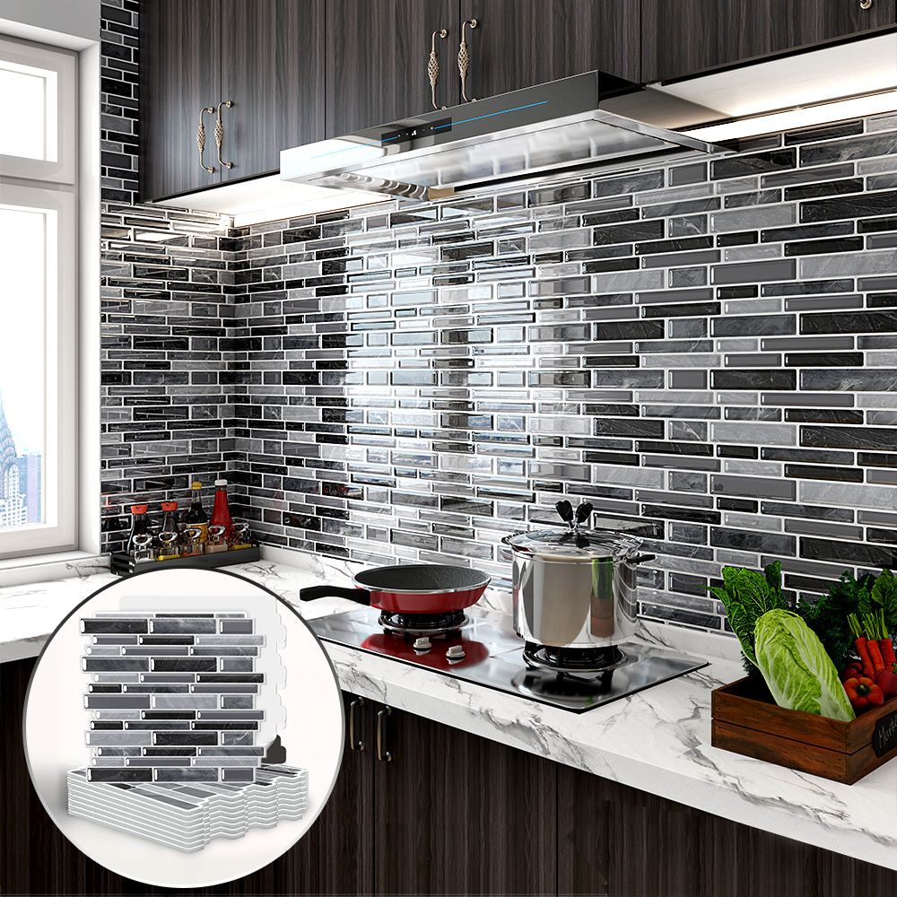 Cross-Border 3D Stereo Glue Wall Stickers Kitchen Bathroom Background Wall Decoration Renovation Stickers Waterproof and Moisture-Proof Wholesale