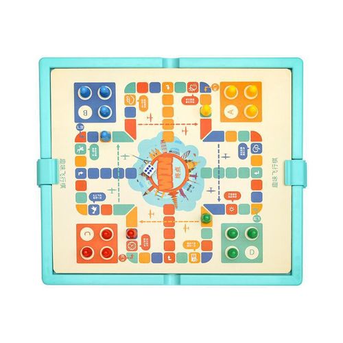 Flying chess, checkers, five-piece chess, beast chess, multi-functional board game, children's chess educational toys, wooden