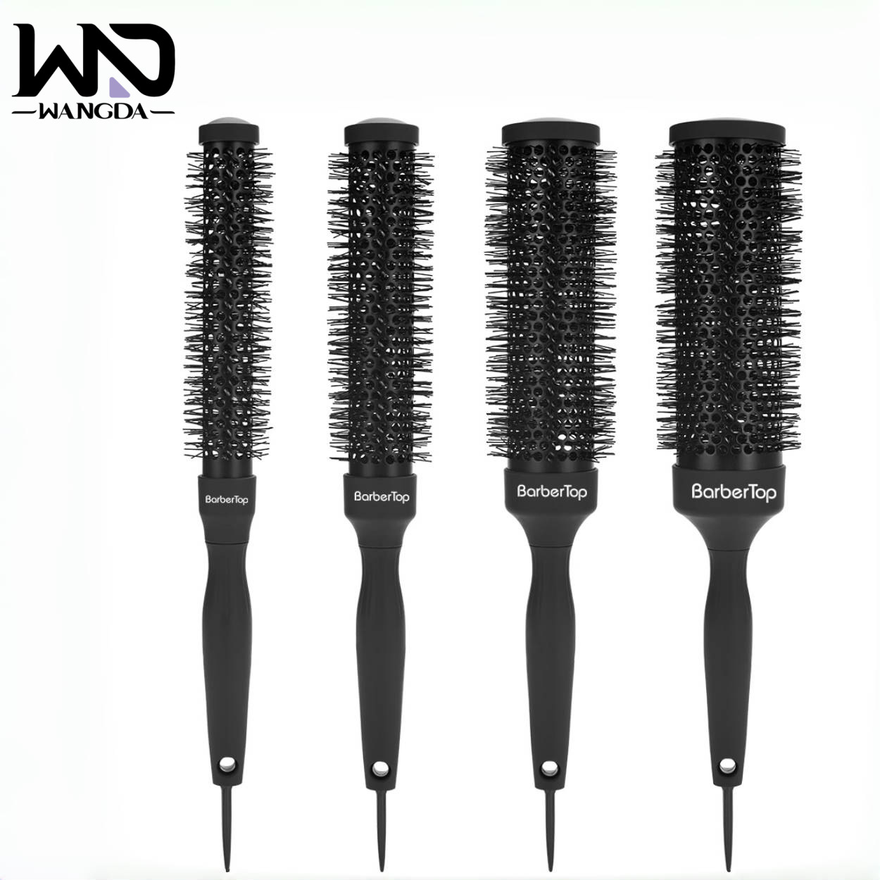 Peine rizado de tubo de aluminio de cerámica para la peluquería Peine rizado suave Peine rizado resistente a altas temperaturas Peine de peinado de peluquería Peine de rodillo cilíndrico de dientes de nailon