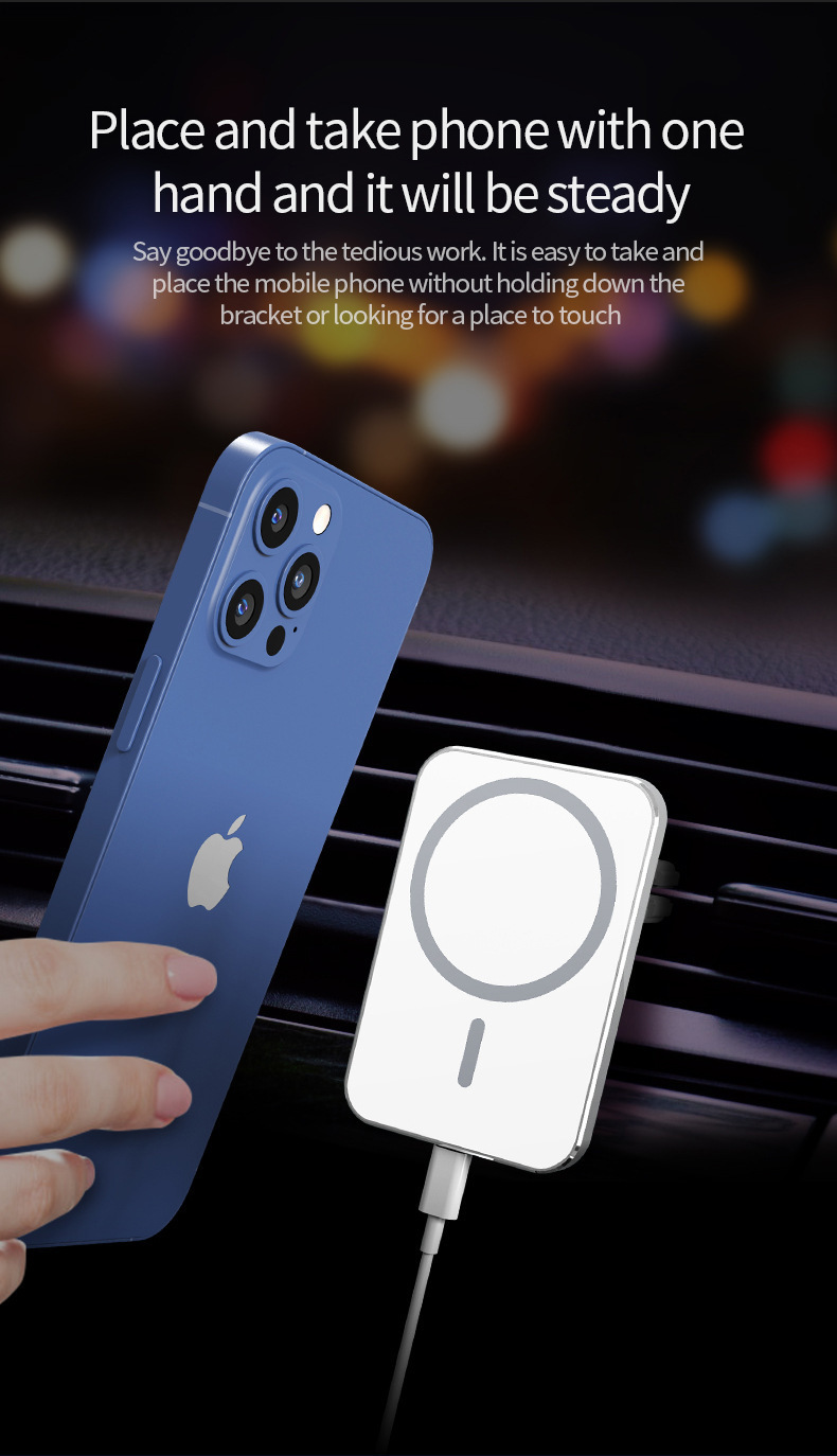 N52 Strong Magnetic 15W Car-Mounted Wireless Phone Charger Magsafe Magnetic Air Vent Phone Holder X16
