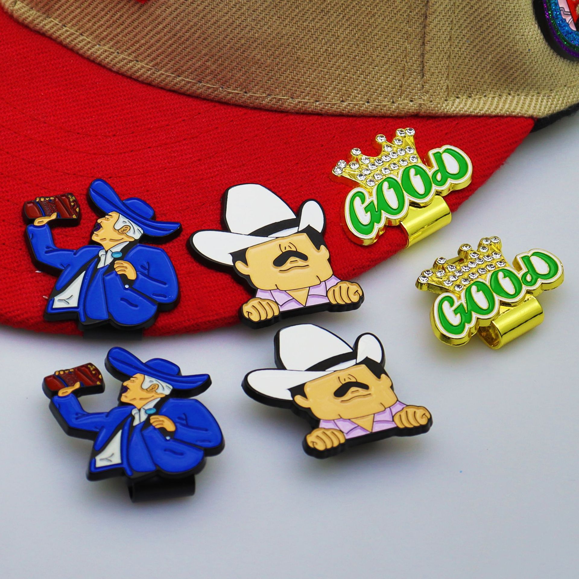 Human, Cartoon Pattern Cute Pin Human Cartoon Alloy Iron Unisex Metal Hat Clip