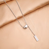 Fashionable universal necklace stainless steel, chain for key bag , accessory, European style, simple and elegant design, does not fade