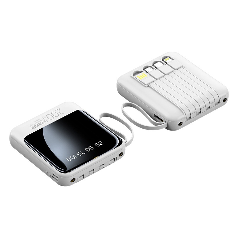 Power bank de 10000 mAh al por mayor, gran capacidad con cable integrado, carga rápida, regalo promocional con LOGO personalizado