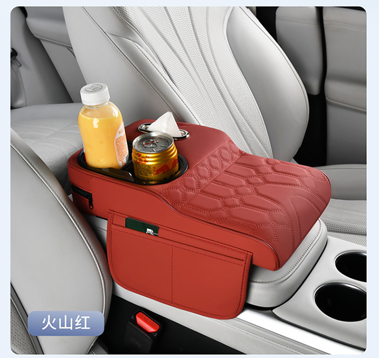 Car Armrest Box Heightening Pad Seat Organizer Storage Car Multifunctional Tissue Box Cup Holder 4-in-1