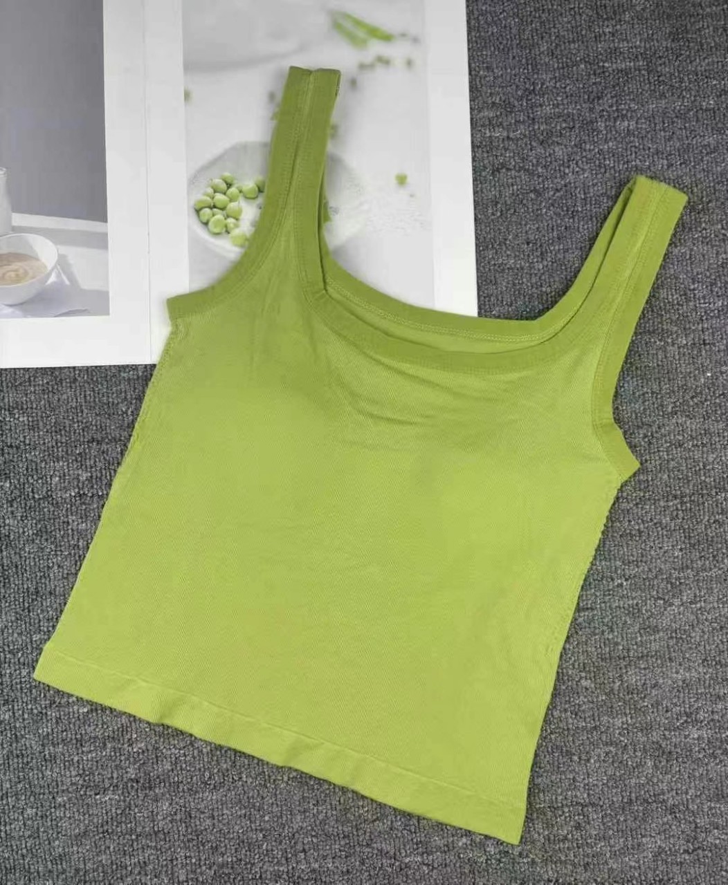 Nueva espalda hermosa camisola de color sólido ropa interior de una pieza para mujer con almohadilla para el pecho top sin mangas 9915