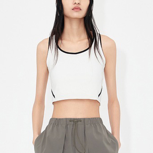 Hot girl sports contrasting color vest women's new American style backless vest outer wear with chest pad fitness yoga vest