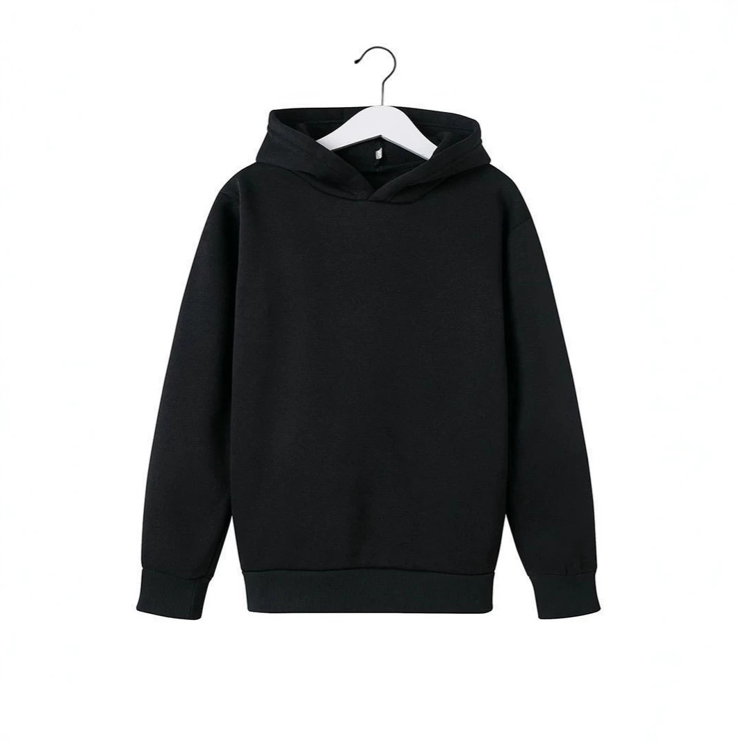 加工定制外贸儿童卫衣连帽套头空白纯色儿童运动帽衫可制图案定制