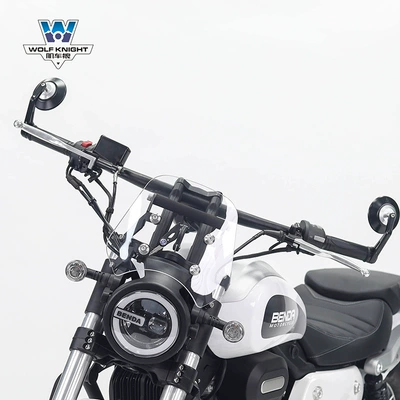 Muscle car Wolf suitable for Benda wollastonite 300 wind windshield front windshield motorcycle modification adjustable height (Motorcycle front windshield) - wollastonite-300-transparent-25cm-high-with-navigation-bracket-rod