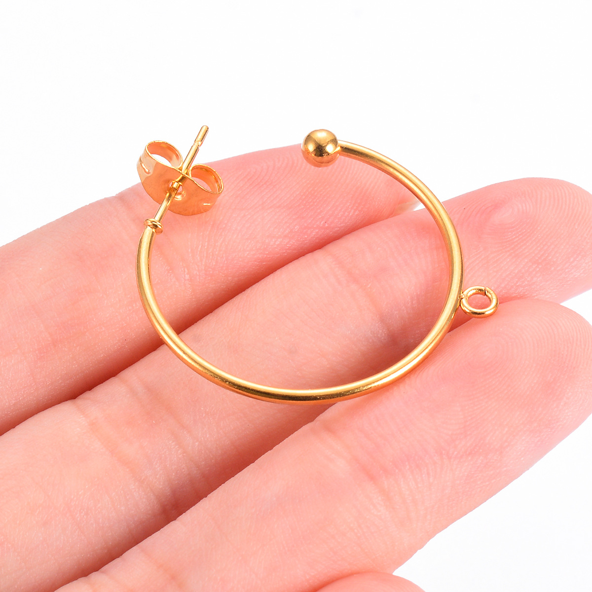 DIY Jewelry Accessories Classification 10 PCS/Package Stainless Steel Solid Color Hook Earring Findings Simple Style