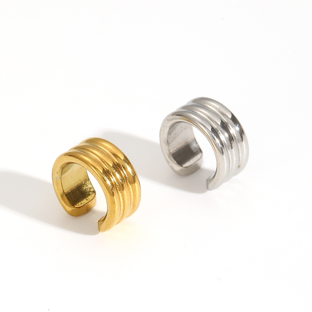 INS estilo de diseño simple personalidad oreja hueso clips de la nicho de Europa y América sin agujeros de orejas no decoloración orejas de acero inoxidable orejas