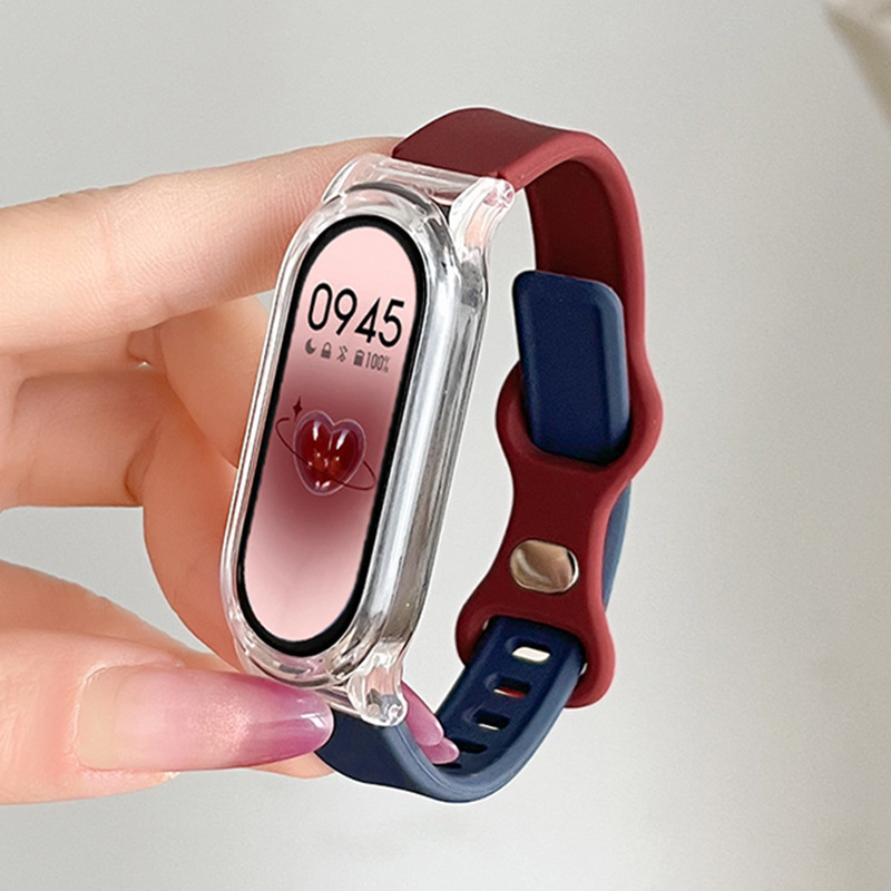 Small waist-burgundy and dark blue [diy wallpaper + exercise step counting + 5 sets of alarm clocks]