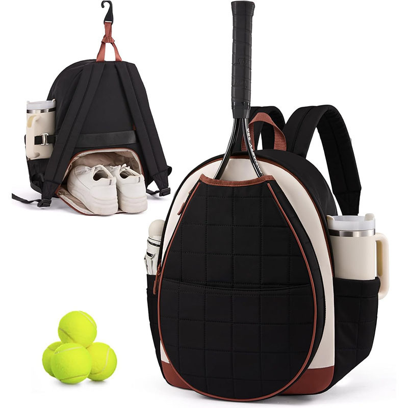 New Style Tennis Bag for Women, Casual Tennis Backpack with Cup Holder and Shoe Compartment, Quilted Tennis Racket Bag, Pickleball Bag New Style Tennis Bag for Women, Casual Tennis Backpack with Cup Holder and Shoe Compartment, Quilted Tennis Racket Bag, Pickleball Bag