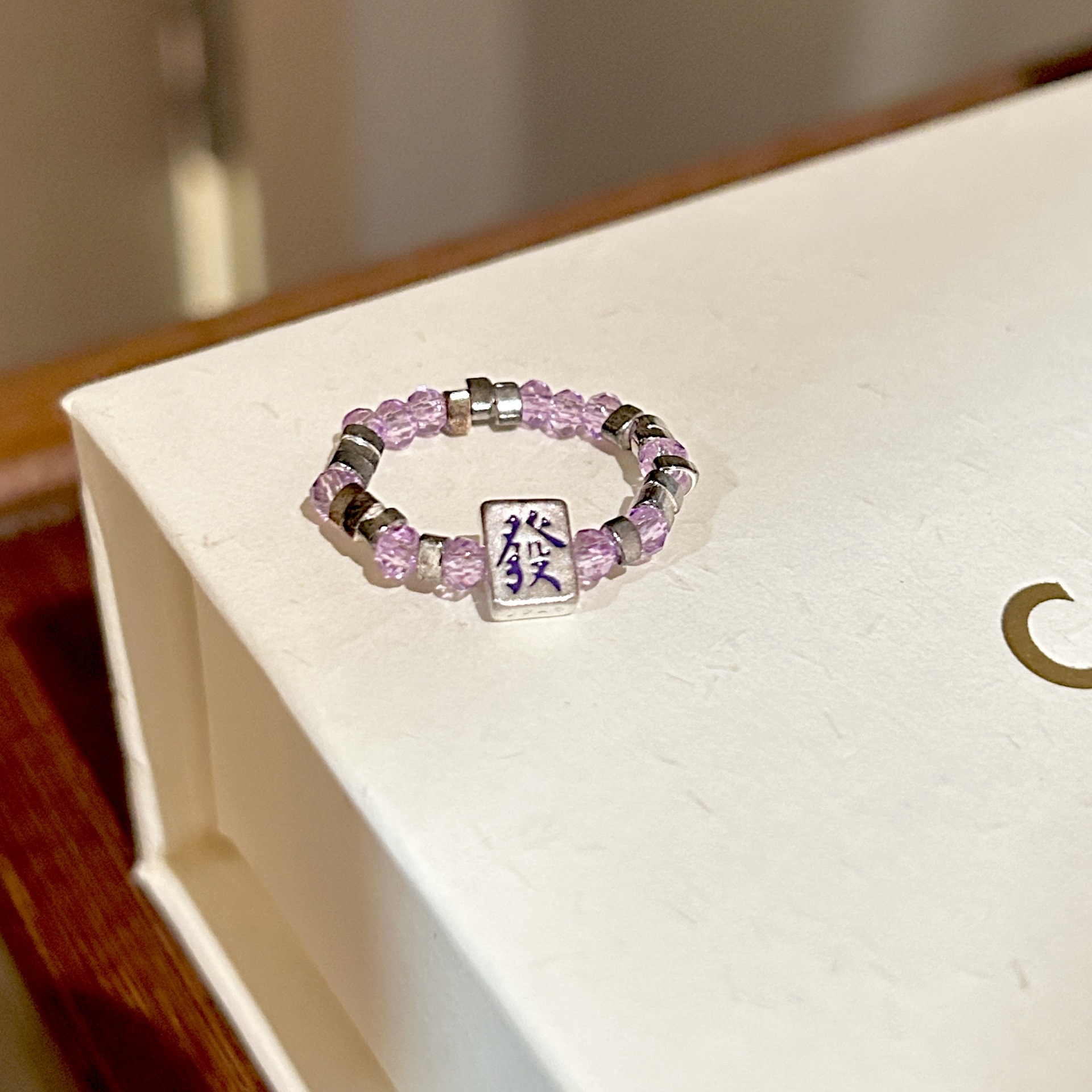 Anillo mahjong de plata de ley 925 con circonitas para mujer_voghion.com