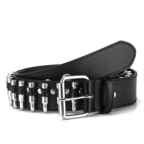 Rivet belt men's punk rock style fashion bullet belt new cross-border Y2K belt women's wide belt