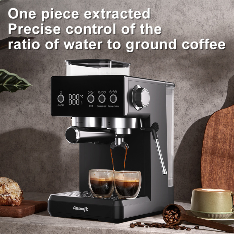 Aeomjk コーヒーマシンの国境を越えた特別供給、イタリア製全自動家庭用ミルク泡立て器、ホットおよびコールドダブル抽出と粉砕オールインワン|undefined
