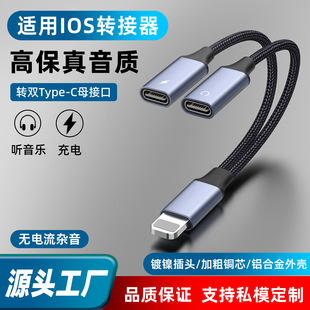 Suitable for Lightning Apple Mobile Phone Conversion Double-Head Typec Female Wireless Microphone Otg Charging Side