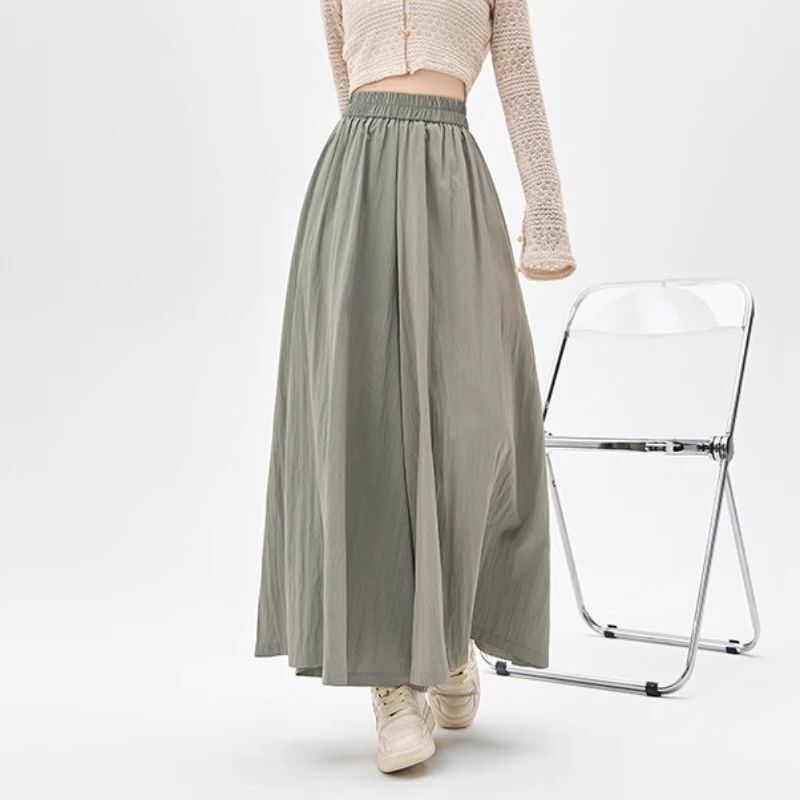 Textured Korean-Style Wide-Leg Pants for Women, 2026 Spring/Summer New Style, Cropped Lazy Yamamoto Pants, High-Waisted Slimming Casual Pants/Skirt