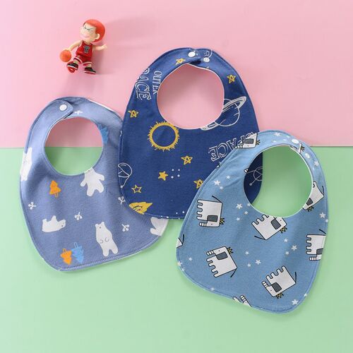 Baby bibs U-shaped saliva napkins children's eating bibs baby pure cotton waterproof milk spitting men's thickened and large rice pocket