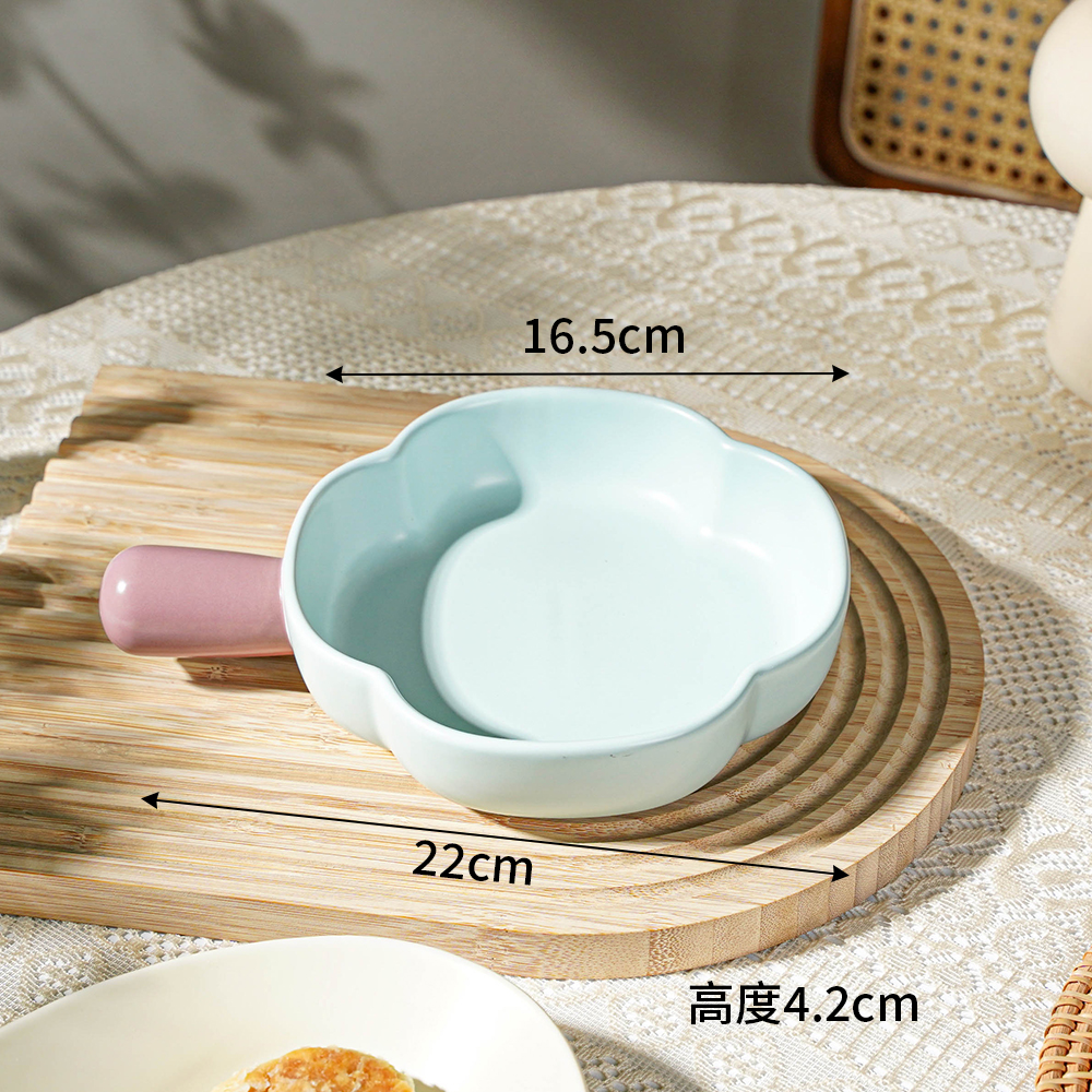 Mango de cerámica para hornear tazón de macarrón para horno de microondas platos para hornear platos de arroz para horno de queso