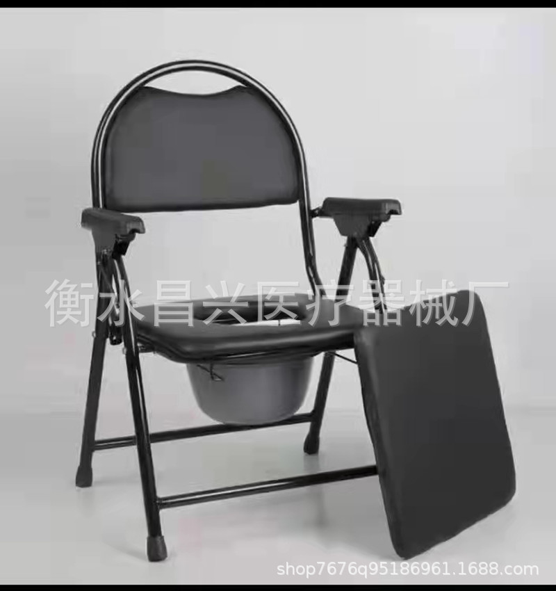Fábrica engrosada tubo de acero Silla de inodoro plegable anciana Silla de inodoro rehabilitación materna paciente aseo Silla de inodoro