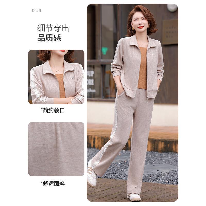 40岁50妈妈秋装运动服套装女中老年春秋外套上衣阔太太两件套|undefined