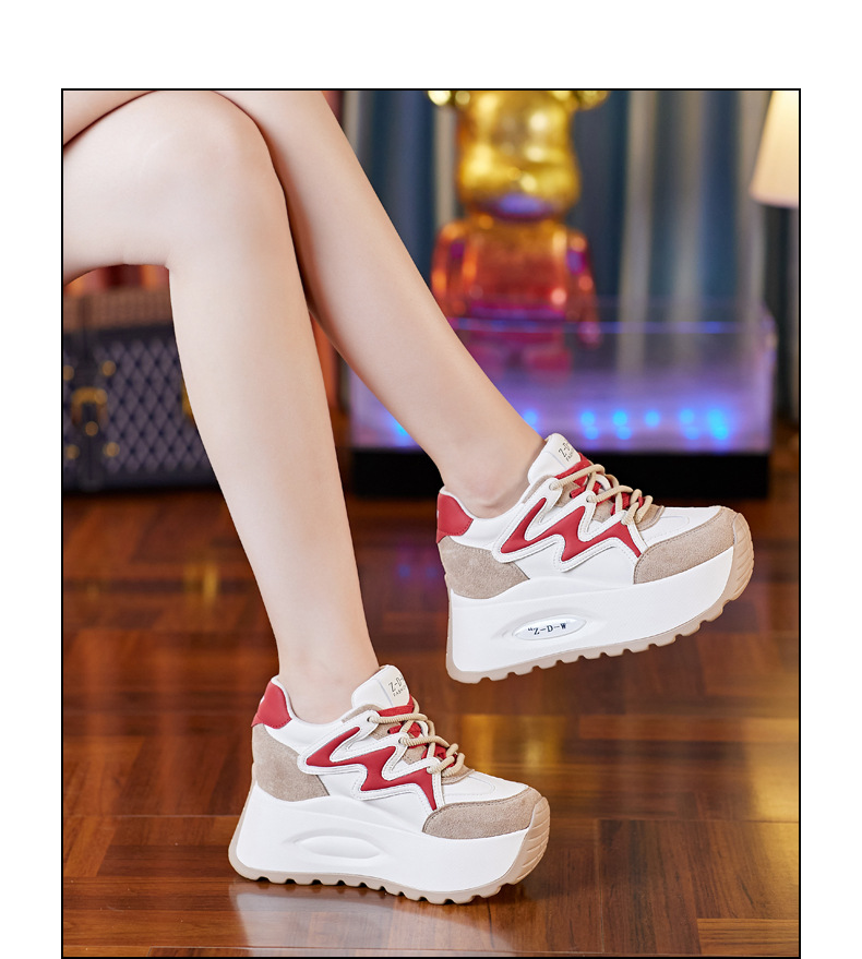 Giày sneaker chunky đế dày lưới thoáng khí mùa hè thu cho nữ — Màu đen chi tiết 14