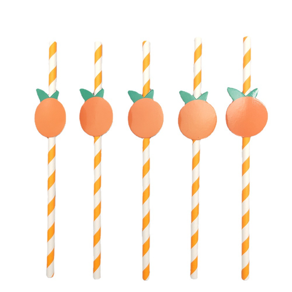 En stock creativo fiesta paja de papel paja desechable papel Kraft degradable bar bebida pastelería paja decorativa