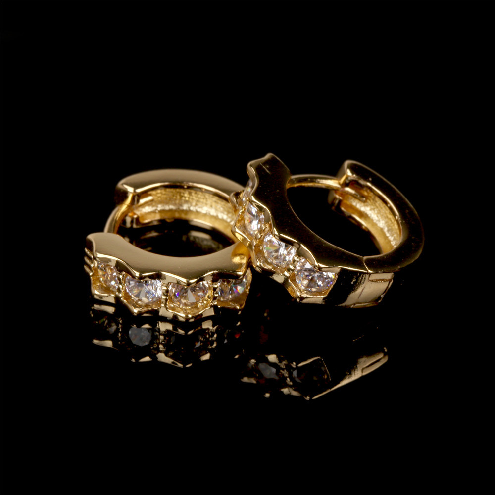 Fashion Geometric Zircon Copper Gold-plated Earrings display picture 7