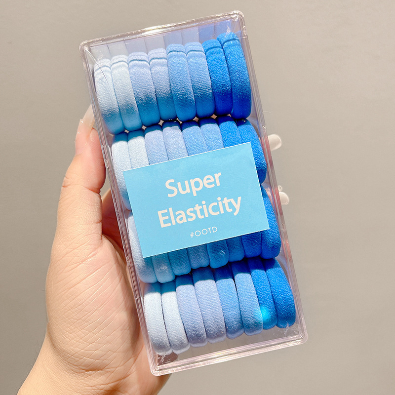 Lazo del pelo banda de goma venta al por mayor en caja niñas alta Cola de Caballo cabeza cuerda banda de goma cubierta de cuero nuevo color Banda de pelo cuerda de pelo