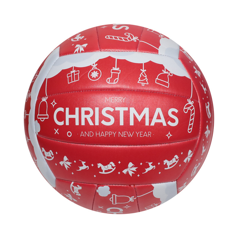 Ballon de beach-volley en PVC cousu à la machine, en caoutchouc épais, cadeau de Noël, décoration, pour l'entraînement des étudiants, les examens et les compétitions._voghion.com