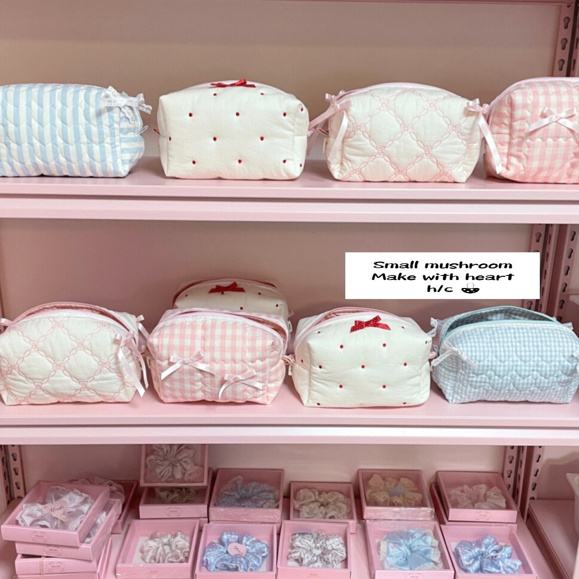 새로운 퀼트 인 화장품 가방 수제 보관 가방 귀여운 토스트 스토리지 바구니 휴대용 보호 가방