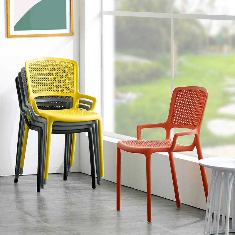 Nordic Plastic Chair Backrest Modern Simple Armchair Household Economical Casual Outdoor Thickened Adult Dining Chair