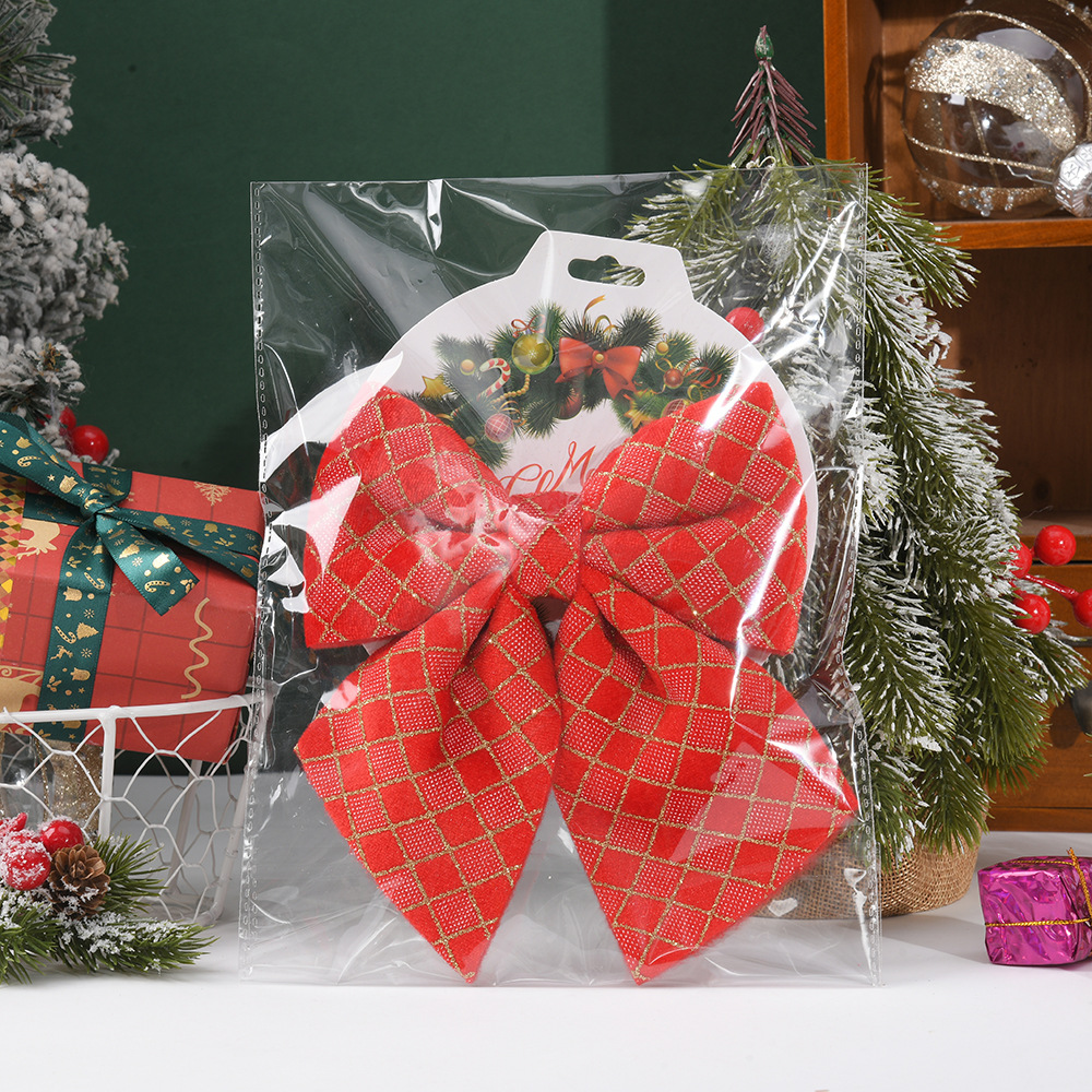 Adornos navideños transfronterizos 2026: pequeños adornos para árboles de Navidad, lazos, estrellas para la punta del árbol, Papá Noel, accesorios colgantes.
