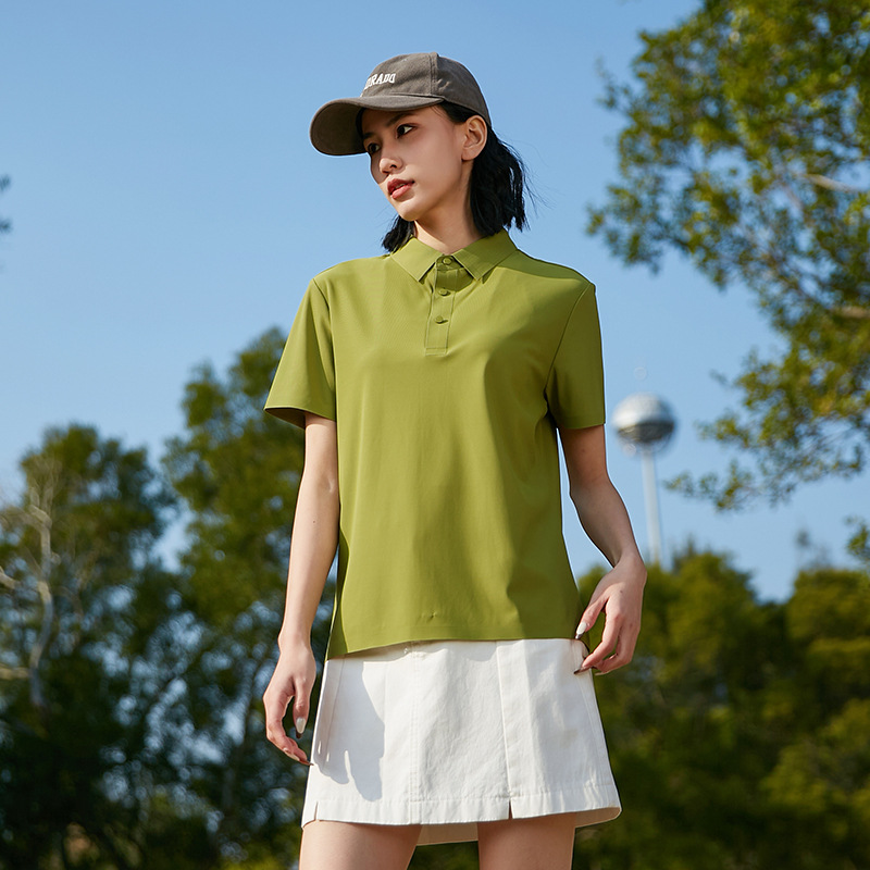 Polo de verano para hombres, nailon de seda de hielo, hombres y mujeres sin costuras, camiseta de manga corta casual de negocios, grupo de camisetas de hombres de alta elasticidad