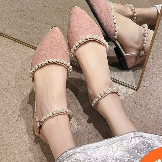 Fairy Wind con falda de punta lateral sandalias vacías de verano 2026 nuevo ballet con cuentas suaves zapatos de noche
