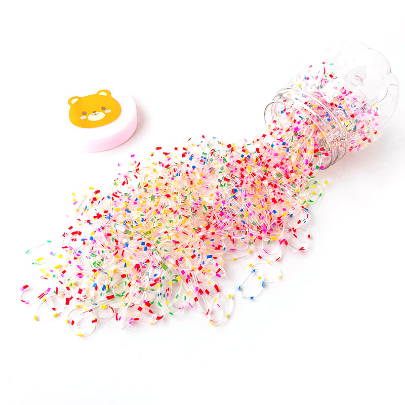 Banda de goma desechable lazo de pelo femenino negro pequeña banda de goma gruesa cubierta de cuero no daña banda de pelo durable cuerda tocado