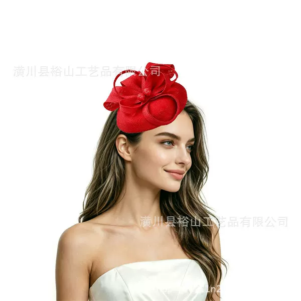 Cross-border imitation linen headwear, Amazon's best-selling bridal feather hair accessories, suitable for banquets, parties, photo shoots, and gatherings