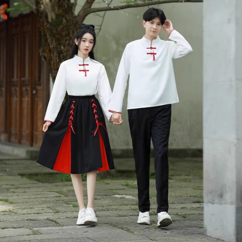 Graduation class clothes at the beginning of suit Senior high school student games big choir poetry recitation performance Chinese clothing retro dress Graduation class clothes at the beginning of suit Senior high school student games big choir poetry recitation performance Chinese clothing retro dress