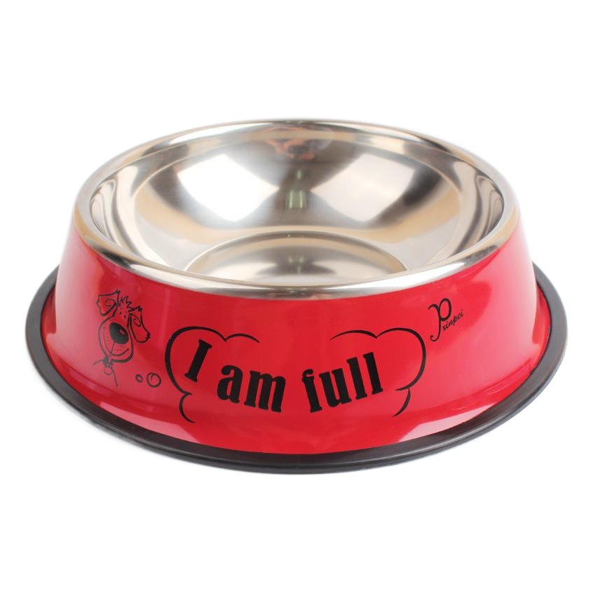 Fábrica al por mayor Hawo colorido Acero inoxidable aerosol pintura impresión único tazón de perro mascota perro tazón de dibujos animados PET Bowl