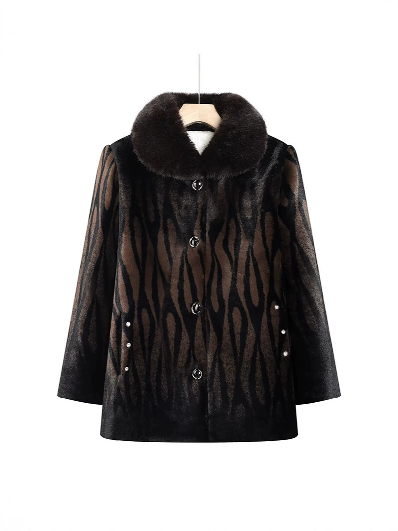 Warm velvet down jacket for mother, western style, wholesale