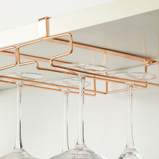 Japanese style wine cup holder hanging punch-free goblet wine cabinet creative double row upside down wine cup holder
