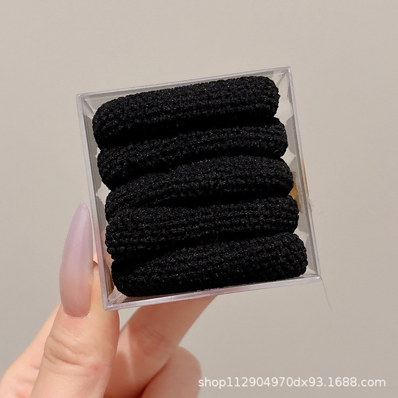 2025 nuevo estilo simple cabello de moda de alta elasticidad correa de correa de cabello multifuncional cubierta de cuero durable cabello bola adornamiento para el cabello