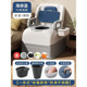 Blue-pu soft cushion + [solid bucket + squat toilet] +