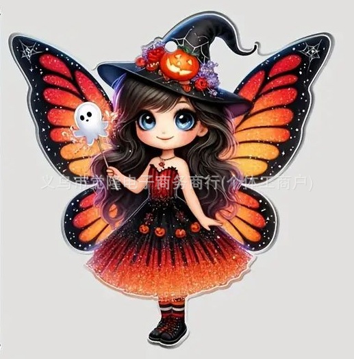 Nuevos productos transfronterizos de acrílico Halloween Elf de automóviles decoración colgante accesorios de llaves colgante soporte fijo image 8
