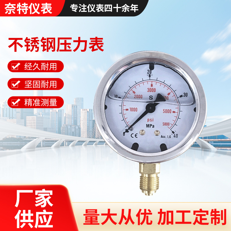 厂家供应仿进口泰克斯tescis 压力表 充油压力表不锈钢压力表