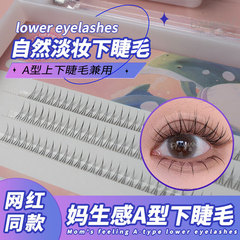 W型睫毛M型嫁接A型三根假睫毛朵毛網紅款造型仙女下睫毛批發